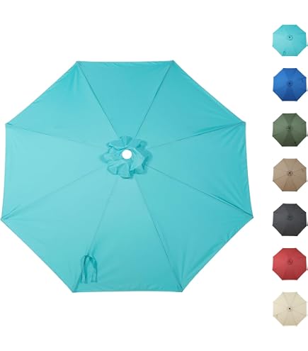 11 ft cantilever umbrella replacement canopy 8 ribs patio umbrella replacement canopy UV Resistant Waterproof Top Only (Beige) : Patio, Lawn & Garden