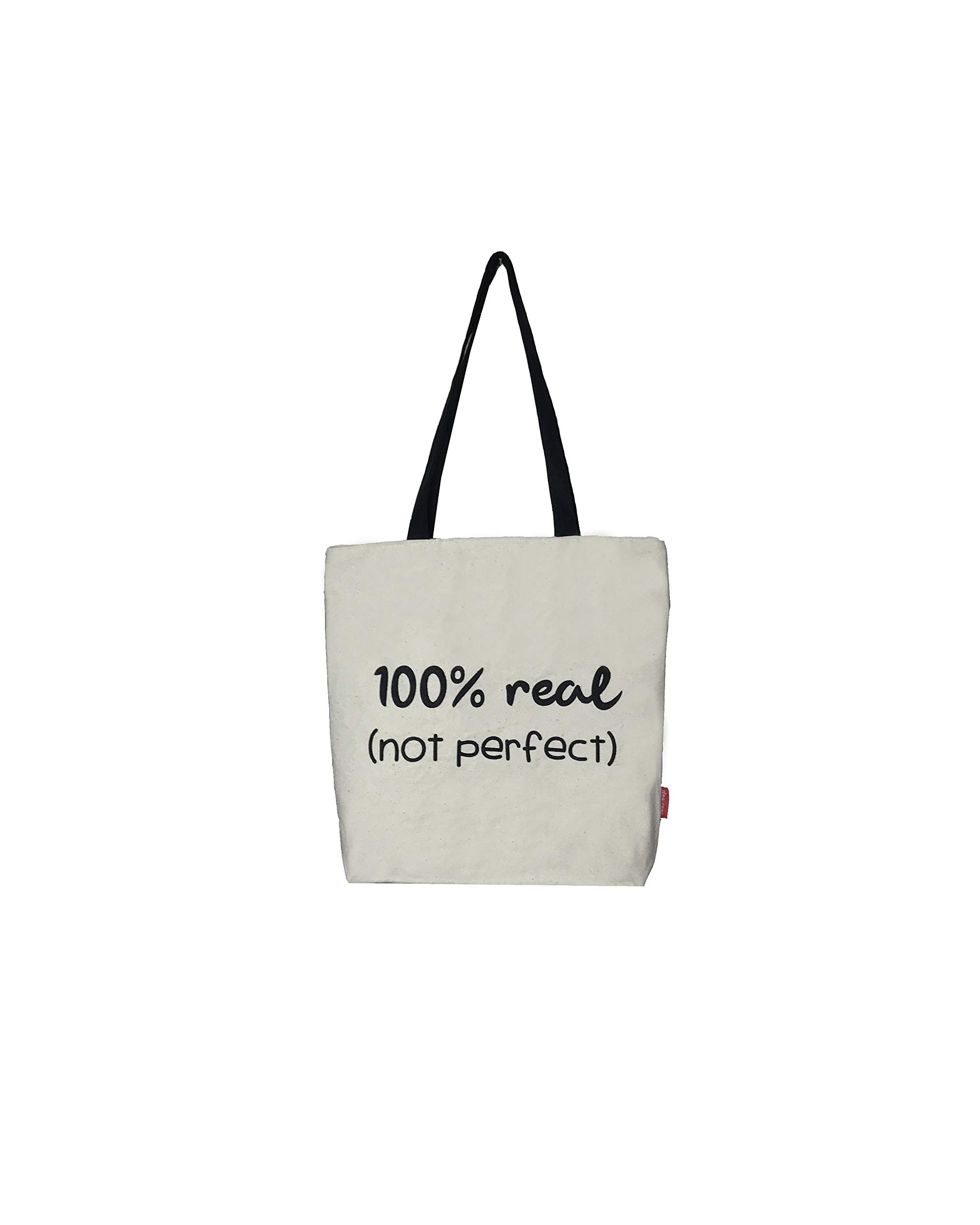 hello-bags. Canvas Tote Bag. Exterior: 100% Cotton. Includes zipper, lining and inside pocket. Packed in a gift kraft envelope. Model: “100% REAL”. Color: Ecru. Measurements: 37 * 38 cm.
