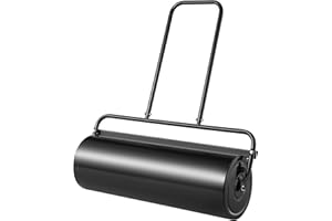 VEVOR Lawn Roller, 17 Gallon Sand/Water Filled Yard Roller, Steel Sod Roller with Easy-Turn Plug and U-Shaped Ergonomic Handl
