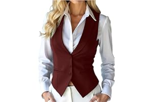 Women Formal Slim Fit Sleeveless Blazer Office Business Work Professional Vest