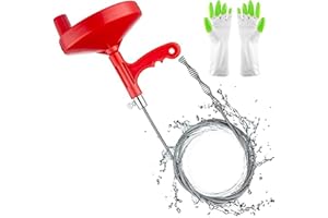 Oriflame 25 Feet Plumbing Snake Drain Auger Sink Snake Pipe Drain Cleaner for Bathroom Kitchen Sink, Shower Drain, Come with Gloves