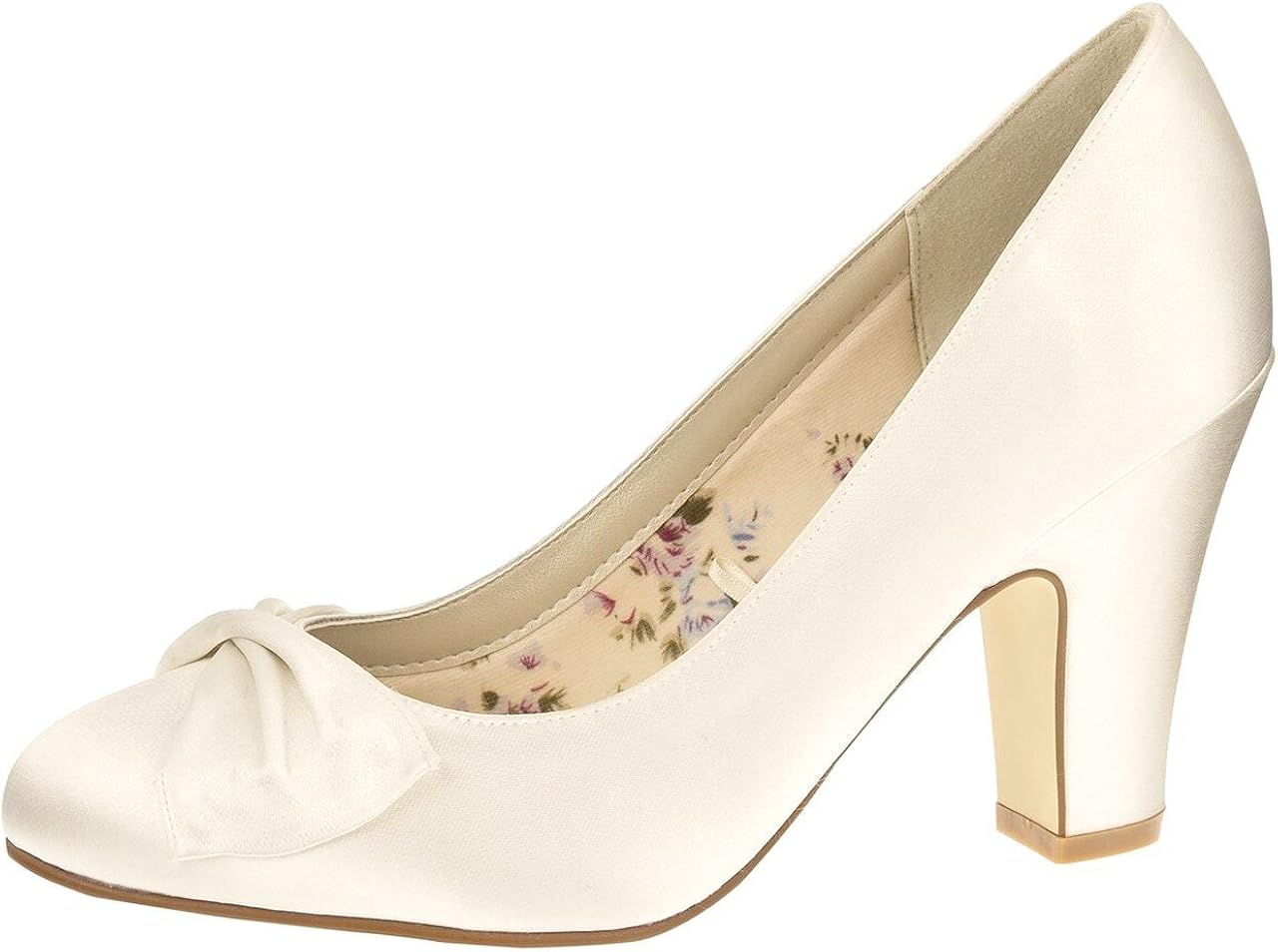 ivory satin court shoes
