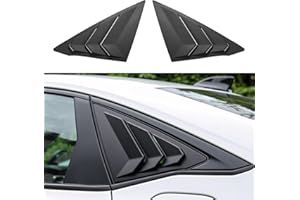 Thenice for 11th Gen Civic Rear Side Window Louvers Racing Style Triangular Window Glass Blinds Compatible with Honda Civic Sedan 2022 2023 2024 2025 2026 -Matt Black
