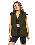 Aisongyuan Women's Puffer Detachable Hooded Vest