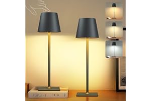 2 Pack Rechargeable Table Lamp - Cordless LED Lamp with 6000mAh Battery Operated LED Desk Lamp, Portable Table Light Outdoor 