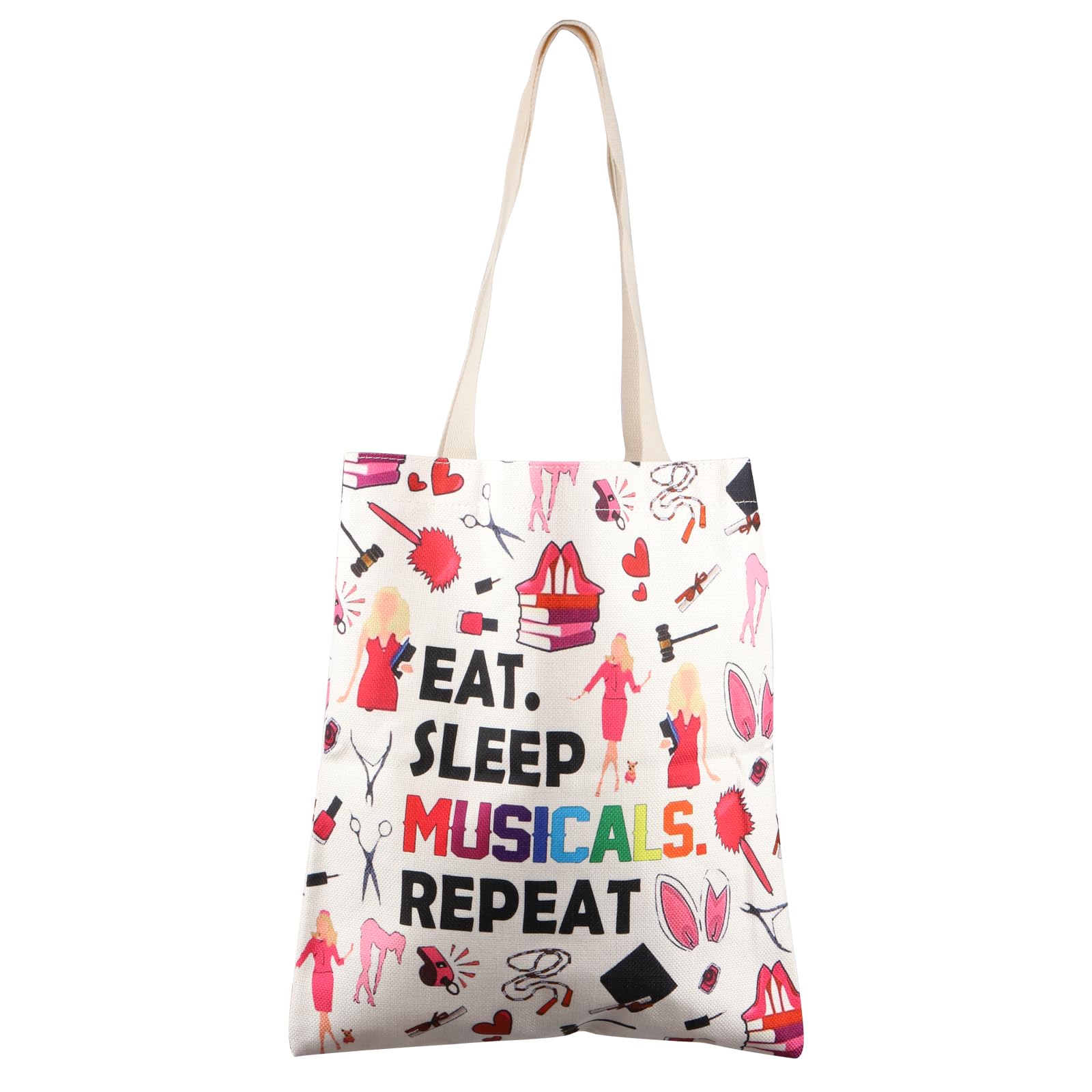 FEELMEM Legally Movie Inspired Gift Eat Sleep Musicals Repeat Tote Bag Broadway Musical Gift Legally Musical Fans Gift