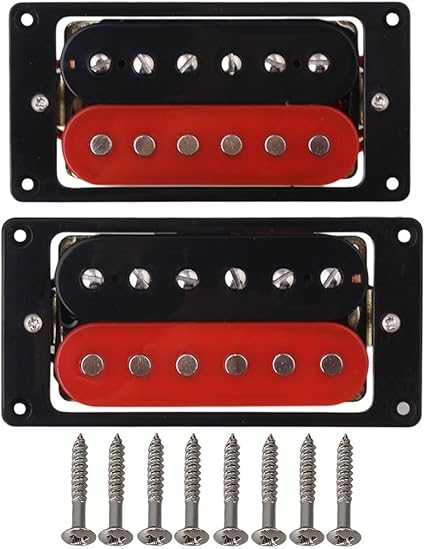 Amazon ペアオープンハムバッカーピックアップエレキギター用 黒と赤のシングルコイル Moyinmusic エレキギターピックアップ 楽器