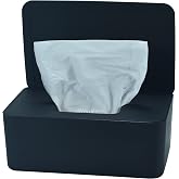 Diaper Wipes Dispenser, Baby Wipes Case, Baby Wipe Holder (Black) | Keeps Diaper Wipes Fresh, Wipe Container with Non-Slip Feet, Easy Pull Wipes Pouch Case