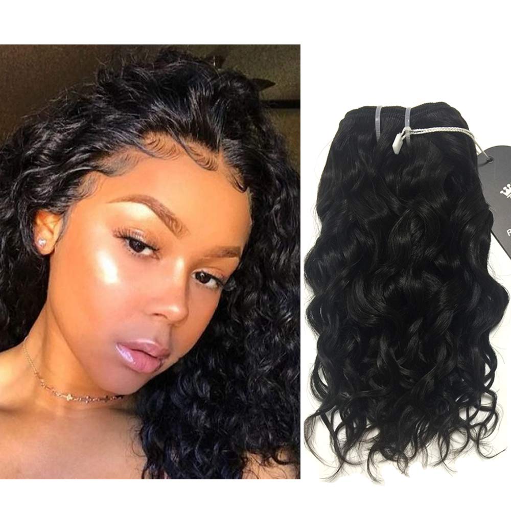 Rissing Water Wave Short Hair Single Bundle Brazilian Remy Hair
