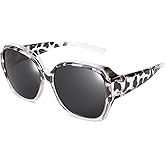Leoidou Polarized Sunglasses Fit Over Glasses Over Glasses Trendy Round Cat Eye and HD Wrap-around Sunglasses