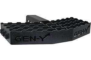 GEN-Y Hitch Serrated Hitch Step | 400 LB Capacity | Fits 2-Inch Receiver on Truck or Hitch | Non-Slip Design | Great for Scraping Boots & Shoes | Black