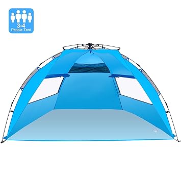 Wlovetravel Outdoor Automatic Pop Up Beach Tent Portable Cabin Easy Setup Camping Tent Sun Shelter For3 4 Person