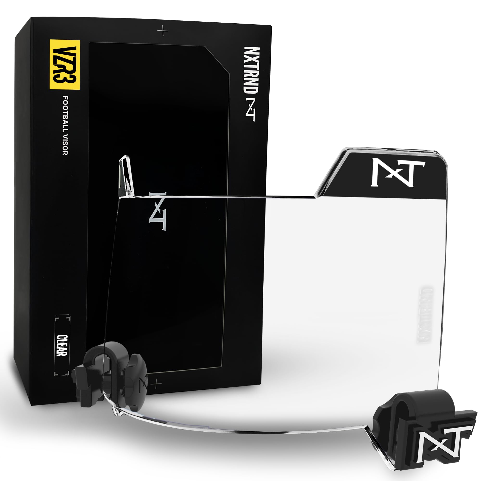 Photo 1 of Nxtrnd VZR3 Football Visor, Curved Lens Technology, Fits Adult & Youth Football Helmets (Clear)