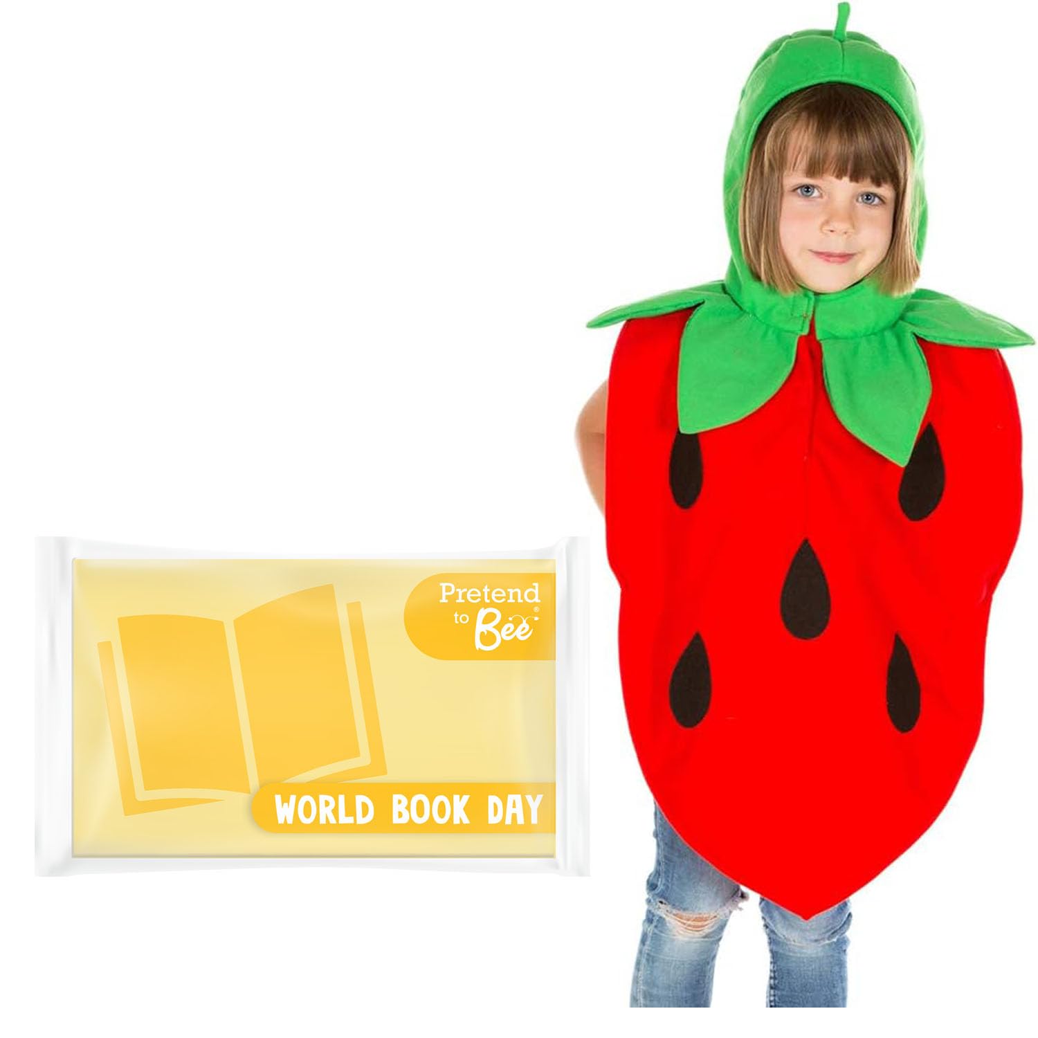 PRETEND TO BEE Strawberry Tabard Dress Up Costume for Kids, Unisex, 3-7 Years, Red — image 1