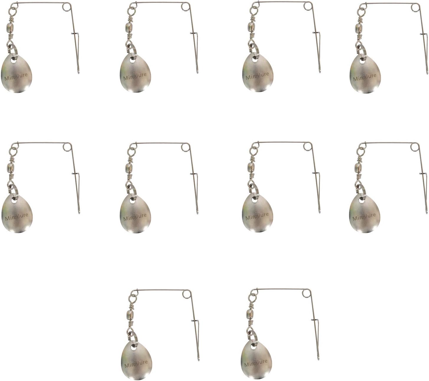 Mimilure 10 Pcs Spinner Blades Smooth Nickel Spoons Rigs Spinners Spinnerbait Fishing Lures Accessories (10pcs) : Sports & Outdoors