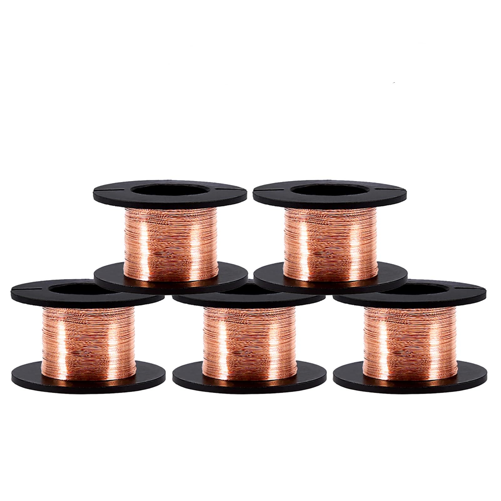 Ausla 5Pcs 0.1mm Copper Wire Enameled Copper Wire Magnet Wire 12m Length for Inductors Motors Speakers Hard Disk Head Actuators Electromagnets