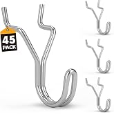 ELEAD 45-Piece Pegboard Hooks J-Hook, Silver J Hooks for Pegboard, Fits 1/8&rdquo; &amp; 3/16&rdquo; Pegboards, Heavy Duty Peg Board Hooks for Hanging Keys, Retail Items &amp; Small Tools