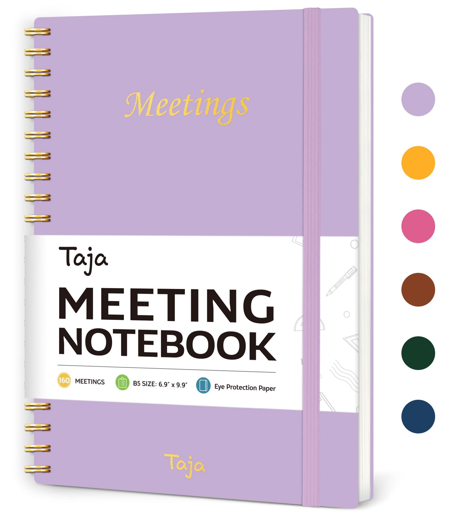 Photo 1 of Meeting Notebook for Work Organization - Work Planner Notebook with Action Items, Agenda Planner for Note Taking, 160 Pages (6.9" X 9.9") Project Organizer for Men & Women - Lavender