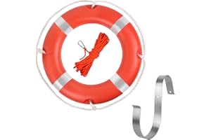 Life Ring,23 Inch/28 Inch Boat Safety Throw Rings with White Reflective Strip & Grab Lines,Life Preserver Ring Buoy for Pool 