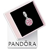 PANDORA Pink Birthday Cake Dangle Charm - Compatible Moments - Gift for Her - Made with Sterling Silver, Cubic Zirconia & Enamel - with Gift Box
