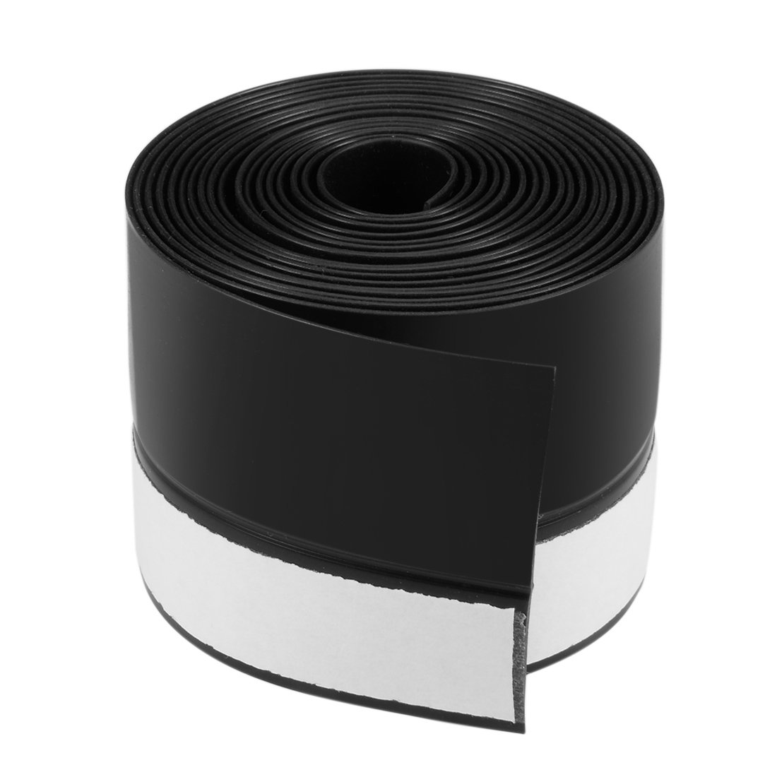 Sourcingmap 1-3/4 Inch(45mm) Width 2M Long Weather Stripping Frameless Door Bottom Seal Black
