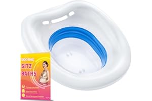 Soothic Sitz Bath for Toilet Seat Postpartum Care and Hemorrhoids - Yoni Steam Seat - Foldable Bidet BPA Free - Portable Basin for Epsom Salt Soak - Dark Blue
