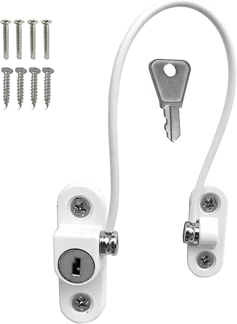 Schlosser Technik 2 x UPVC Window Cable Restrictor Lock White