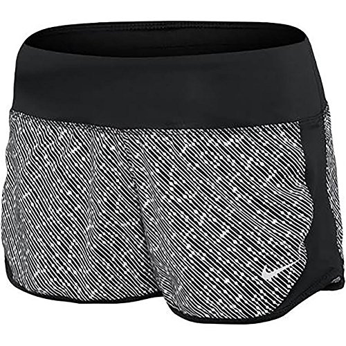 Nike Women's Printed Crew Shorts Black/Black/Reflective Silver Medium