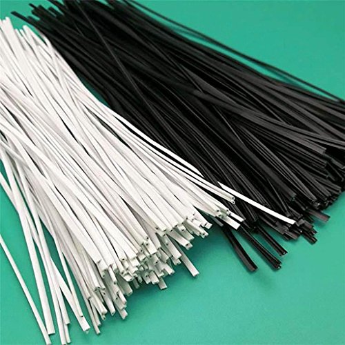 Eshylala 1000 Pcs Metallic Twist Cable Cord Wire Ties Reusable Cable Ties Cable Clips for Food Bags Clear Plastic Treat Bag Home Office Garden Use (Black)