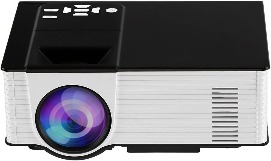 Video Projector, Dinlly Portable LED Projector 1500 Lumens 180 Inch Screen Projector 1080P Home Cinema Theater Projection Machine with USB HDMI AV Support PC Laptop XBOX TV Box Smart phone-BW