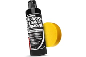 Carfidant Black Scratch and Swirl Remover - Car Scratch Remover for Paint Scratches - Polishing Compound for Cars Kit with Bu
