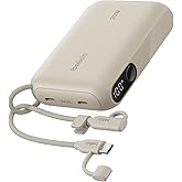 Belkin Portable Charger, Slim USB-C Power Bank 10,000mAh w/ 2 USB-C Ports, Digital Battery Display, 20W Charging Battery Pack - iPhone 17, Air, Pro, Samsung Galaxy S25, Pixel 10, iPad, & More - Sand