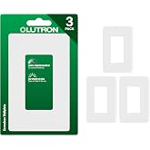 Lutron Claro Light Switch Cover Plate, 1 Gang Wallplate, for Decorator Light Switches, Rocker Light Switch Cover, Outlet Cover, Screwless Switch Plate Cover, Gloss, CW-1-WH-3, White, 3 Pack
