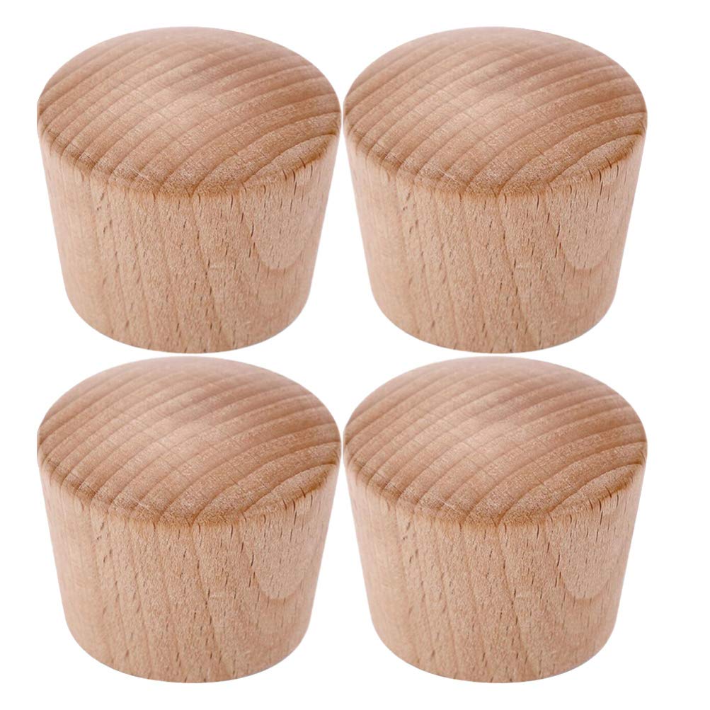 Hemoton Wooden Pot Lid Knobs Universal Kitchen Cookware Lid Replacement Knobs Casserole Kettle Cover Glass Saucepan Lid Pot Holding Handles 4pcs (M6 Light Color)
