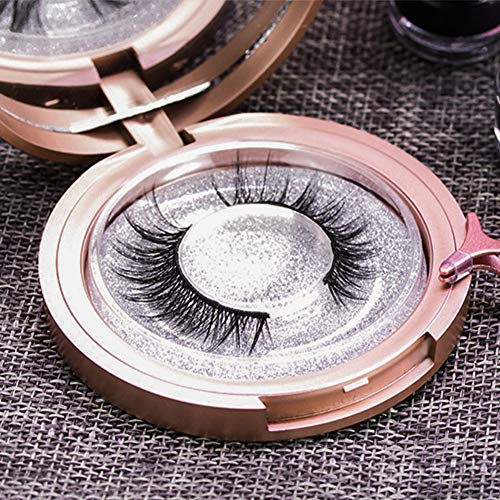 JUNING Upgraded Strong Magnetic Eyelashes with Magnetic Eyeliner Enhanced Waterproof Natural Reusable 3D Magnet Silk False Eyelash Kit withTweezers and Mirror Case