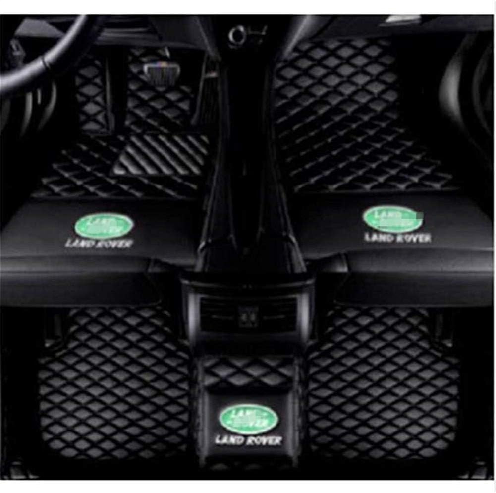Himent Custom Fit XPE Leather 3D Full Surrounded Waterproof Car Floor Mats for Land Rover Range Rover Sport Range Rover Discovery with Logo (Black Beige, 2019 Range Rover Evoque 4 Door)