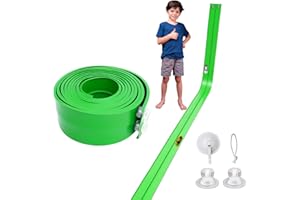 LEEUDCOI Flex Track 15 Ft Starter Set with Suction Cups Compatible with Hot Wheels and Diecast 1/64th Cars for Ages 3 & Up Green Gray Orange Classic Long Rolls Up Portable Racetrack (Green)