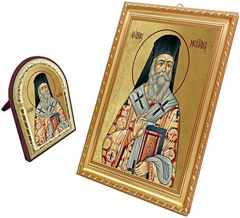 FengMicon Painting Art Saint Nektarios of Aegina Catholic gift Christian Icon Set