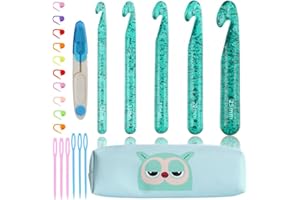 ZICALSO Large Crochet Hooks,25mm 20mm 18mm 15mm 12mm Crochet Hooks,Large Crochet Hooks for Chunky Yarn,Big Crochet Hooks,10 mm-25 mm Crochet Hook（Green）