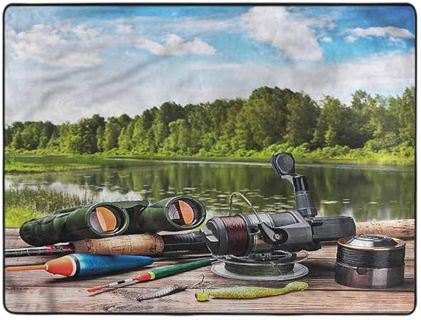 Alfombra de caza de aparejos de pesca Sala de estar Alfombras para