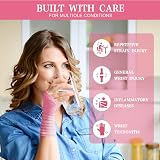 ACWOO Wrist Brace 2 Pack Elastic Support with Strap Pink Right Left view 4