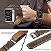 top4cus Genuine Leather Band iwatch Strap Compatible with Apple Watch Series 6, SE, 5, 4, 3/2/1 and Sport Edition, Stainless Steel Clasp (42mm, Retro Coffee Brown)
