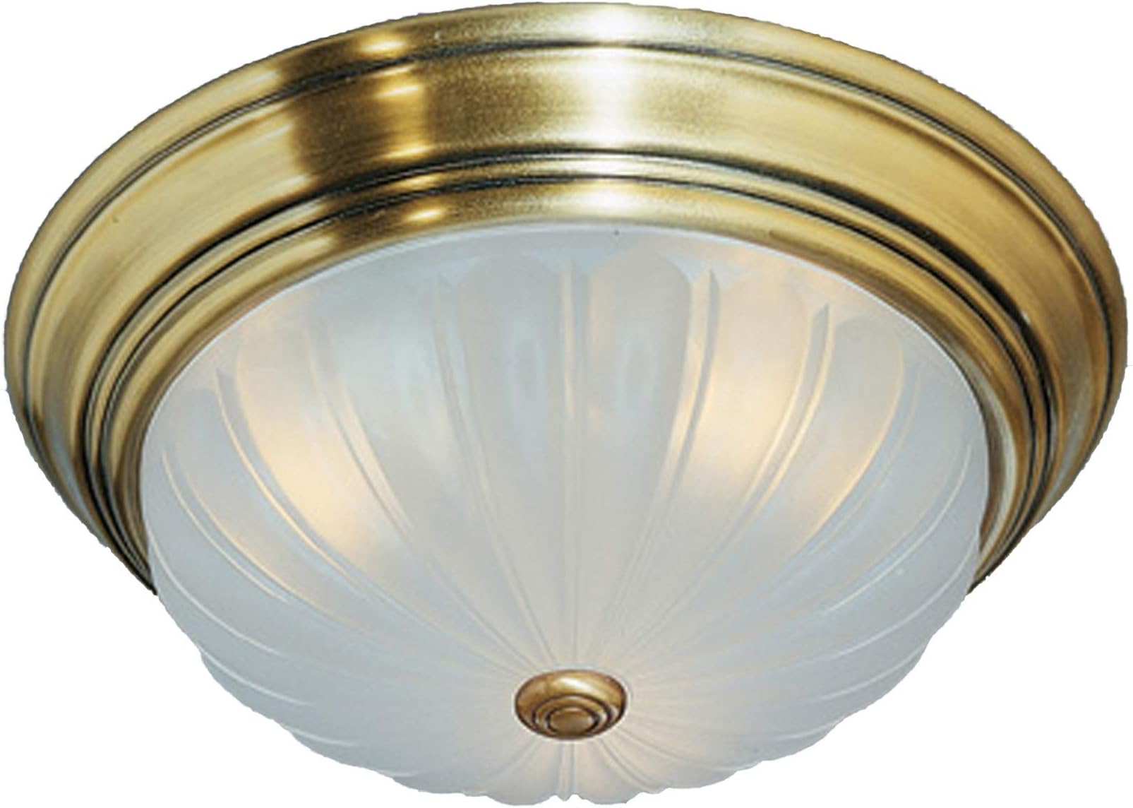 Quoizel ML182AUL Melon Flush Mount Ceiling Lighting, 1-Light, 75 Watts, Antique Brass (5" H x 11" W)