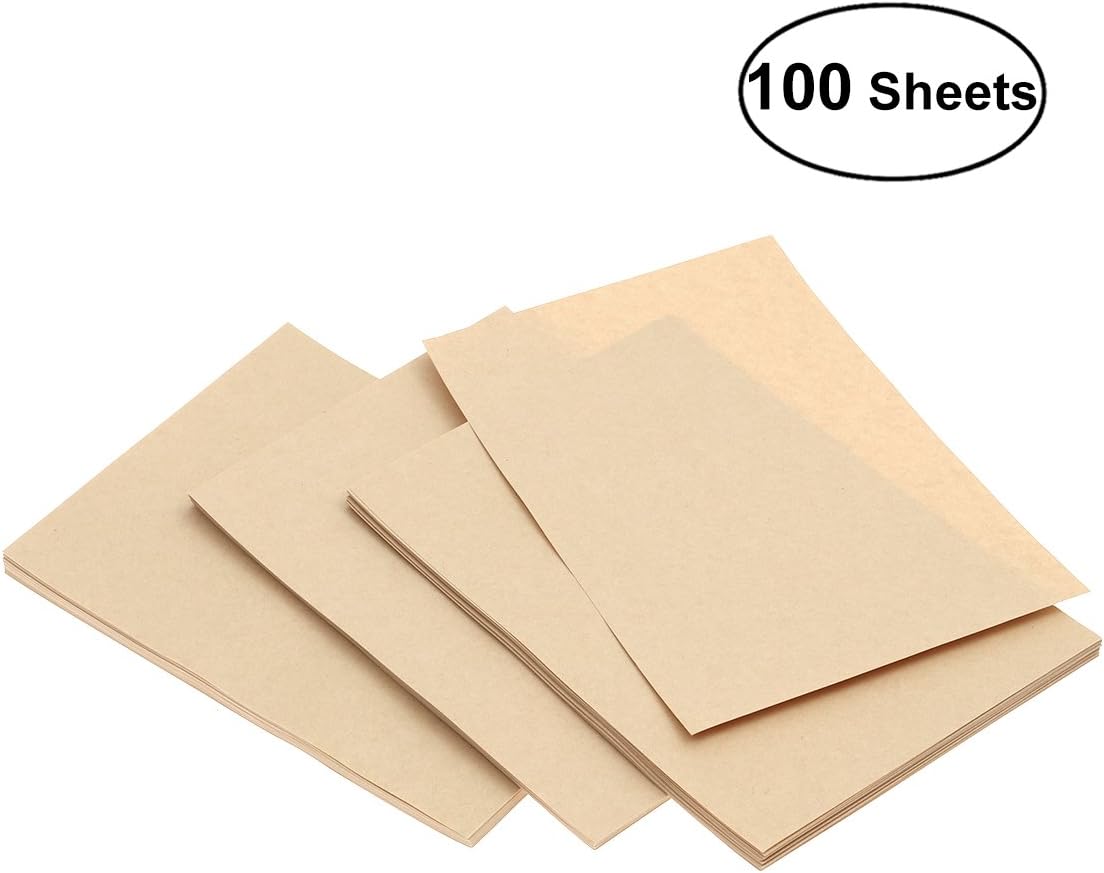 NUOLUX 100 Sheets A4 Vintage Kraft Paper Blank Letter Paper Retro Writing Paper for Home Office Stationary