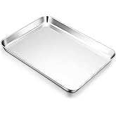E-far Cookie Sheet for Baking, 18”x13” Stainless Steel Baking Sheet Pan for Oven, Large Non Toxic Metal Baking Tray for Cake Cookies, Healthy & Rust Free, Mirror Finish & Dishwasher Safe, 1 Pack