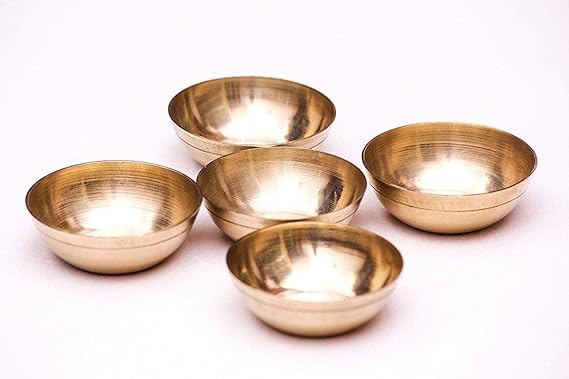 IPP Brass Round Pooja Katori (Gold_1 x 2.4 x 1 Inch)