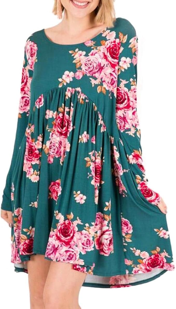 Kleid Blumen Langarm