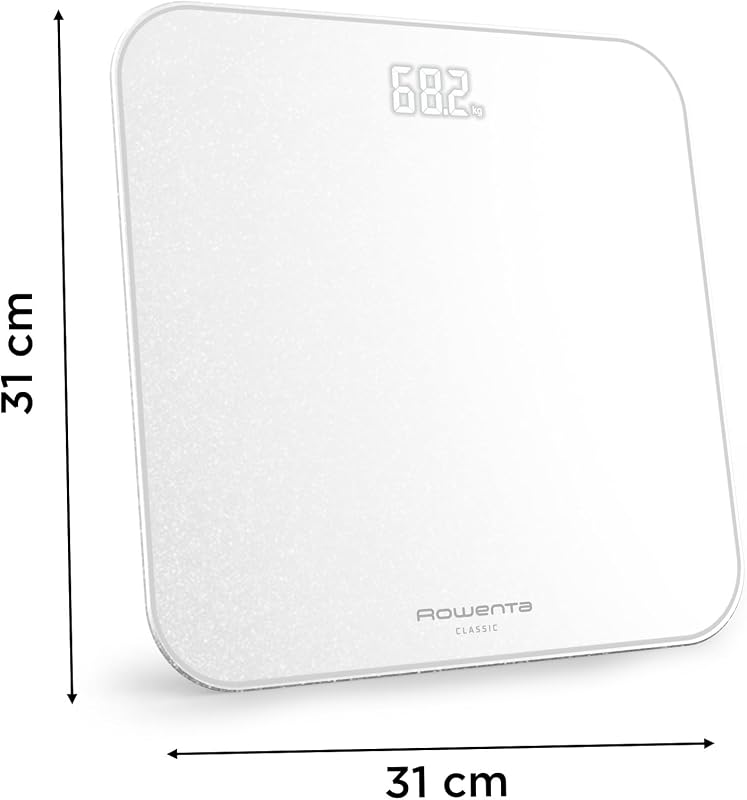Classic 2.0, Bilancia con Schermo Invisibile LED Facile da Leggere, Capacità 180kg, Design Moderno e Funzioni Intelligenti, AutoAccensione e Spegnimento Automatico, Colore Bianco, BS1901V1