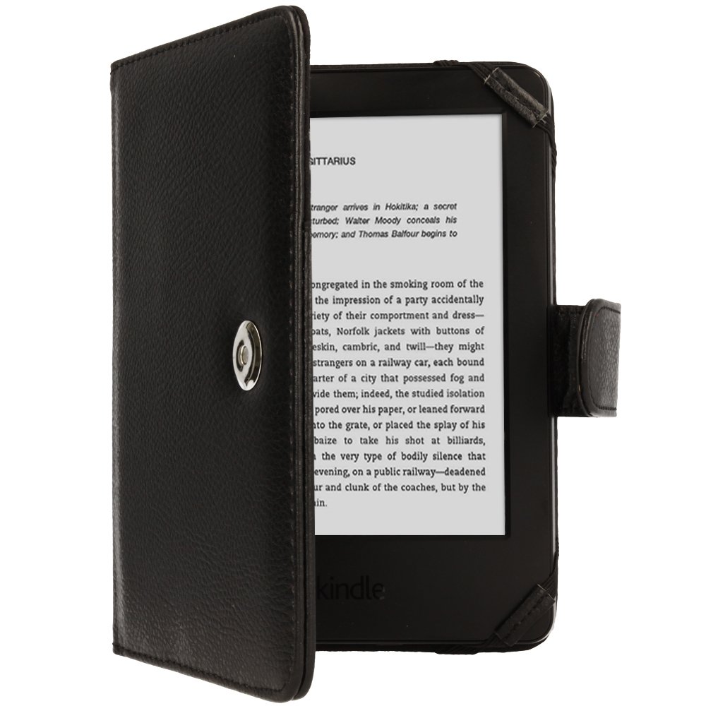 TECHGEAR PU Leather Folio Case Cover With Magnetic Clasp made for Amazon Kindle eReader 12th - 4th Generation (2024-2011) & Paperwhite with 6 inch Screen (BLACK)