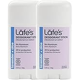 Lafe's Natural Deodorant | 2.25oz Aluminum Free Natural Deodorant Stick for Women & Men | Paraben Free & Baking Soda Free with 24-Hour Protection (Lavender & Aloe, 2.25 Ounce (2-Pack))